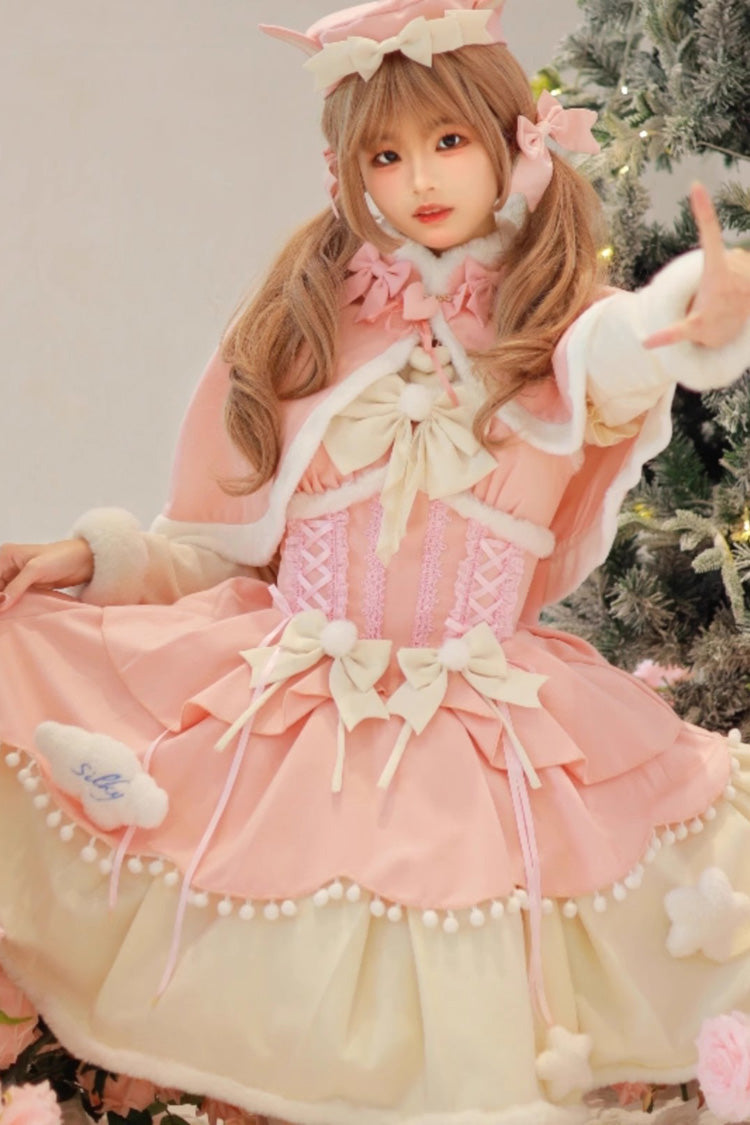 Lovely Multi-layer Bowknot Autumn and Winter Sweet Princess Lolita Jsk Dress 3 Colors - Product - 2
