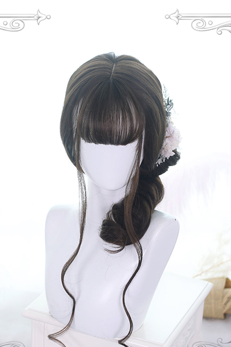 Brown Sylvia Long Curly Classic Lolita Wigs - Brown - 1