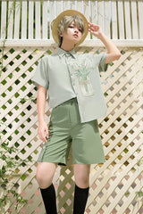 Princess Chronicles Flowering Phase Embroidered Ouji Lolita Blouse - Light Green - 9
