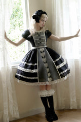 Wish Heart Short Sleeves Cardigan Bowknot Sweet Princess Lolita Jsk Dress 2 Colors - Product - 9