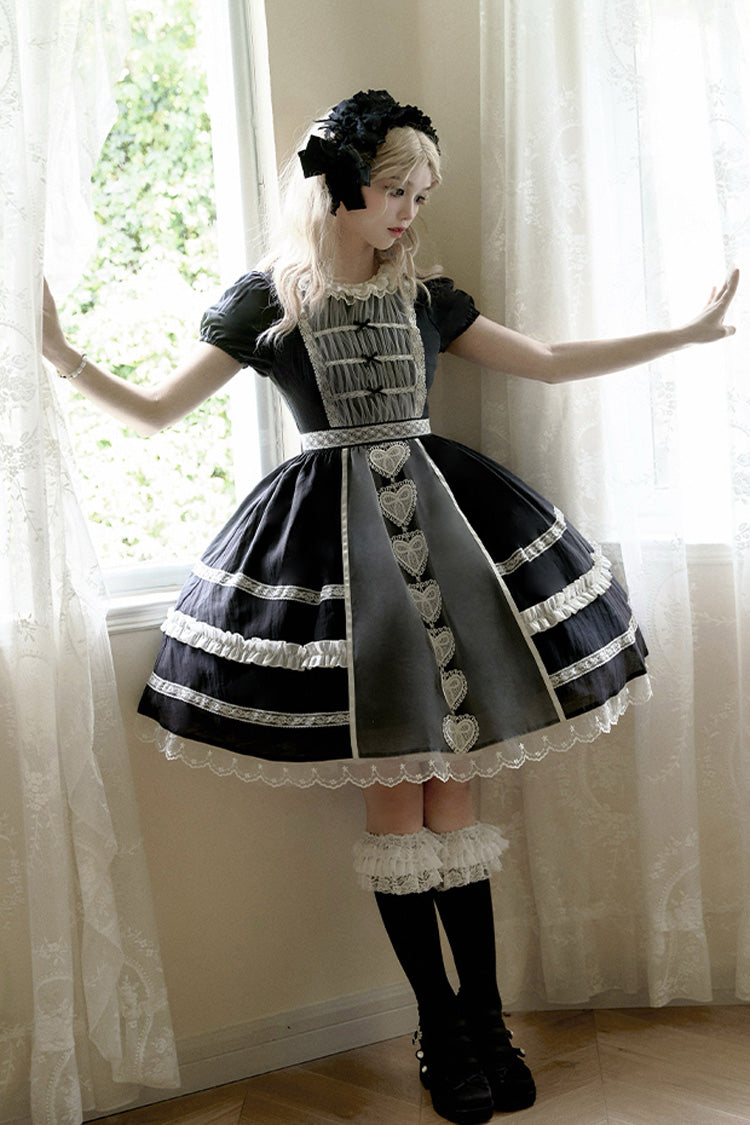 Wish Heart Short Sleeves Cardigan Bowknot Sweet Princess Lolita Jsk Dress 2 Colors - Product - 9