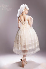 Ivory [Swan Castle] Ruffle Bowknot Lace Sweet Elegant Gorgeous Lolita Jsk Long Dress - Product - 6