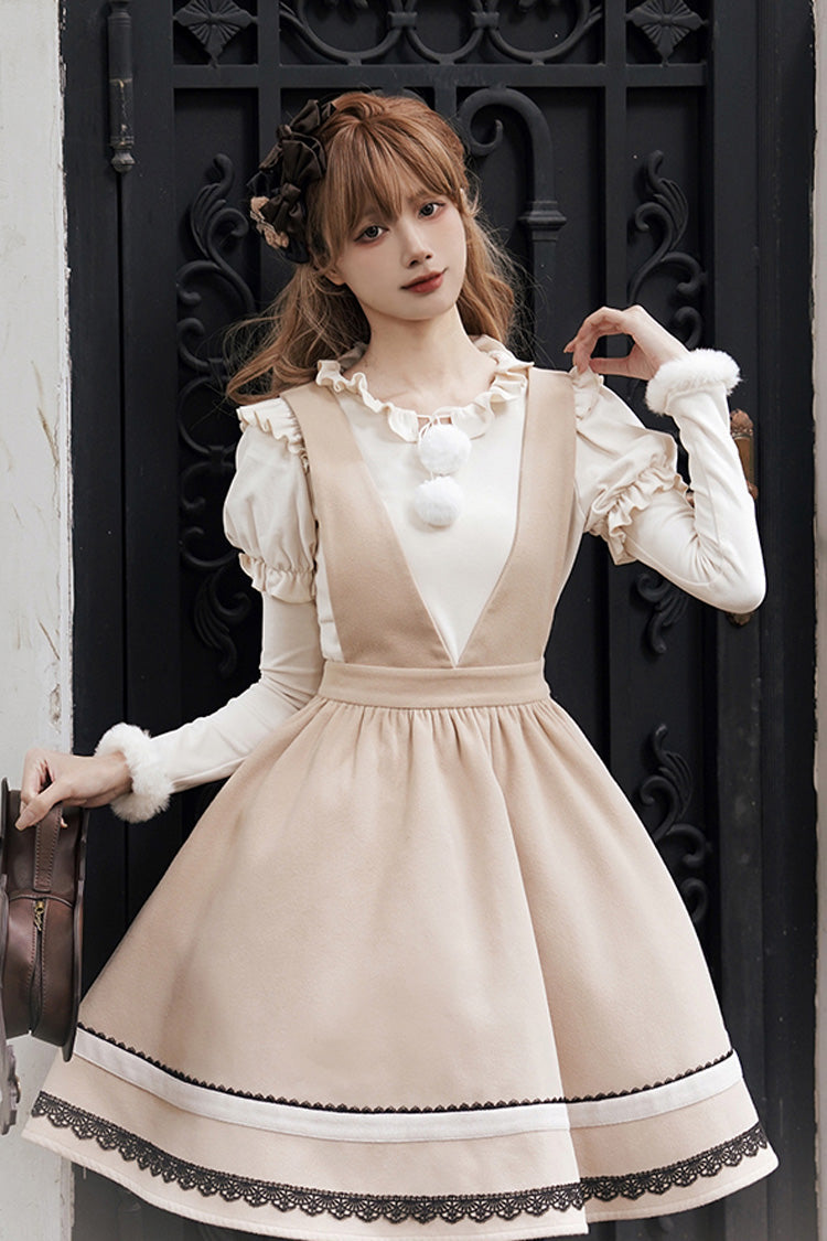 Hair Ball Tie Long Puff Sleeves Sweet Lolita Blouse 4 Colors - Product - 8