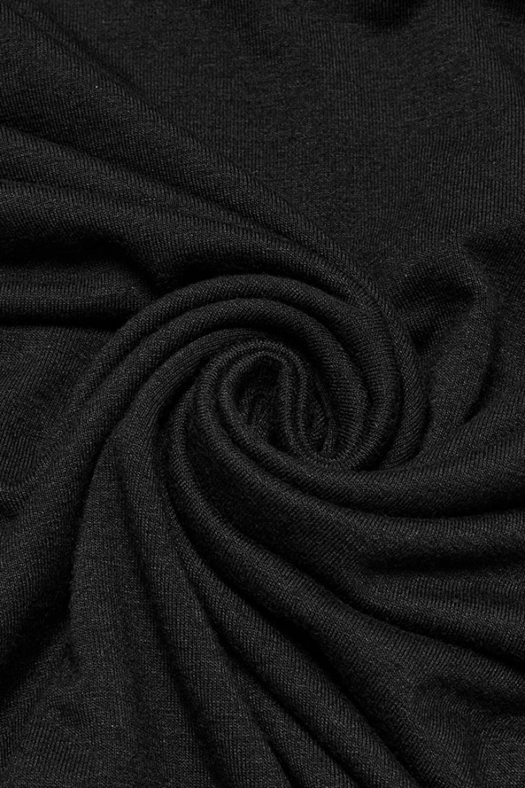 Black Long Sleeves Cowl Neck Stitching Lace Women's Gothic Blouse - Product - 7