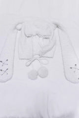 [Lop-eared Rabbit] Long Rabbit Ears Jirai Kei Lolita Knitted Hat - White - 2