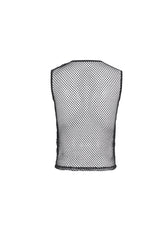 Black Round Collar Mesh Men's Gothic Vest - Product - 7
