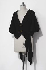 Black Retro Cute Cool Ouji Fashion Lolita Hooded Jacket - Product - 2