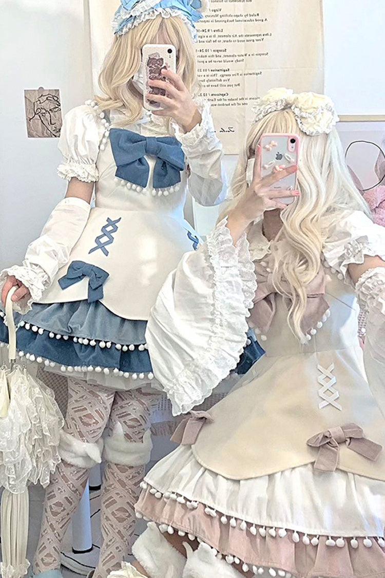 Multicolor Confession Function Series Bowknot Woolen Sweet Lolita JSK Dress 5 Colors - Product - 3