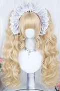 Gebleichtes Walnussbraun mit weichen Locken Sweet-Lolita Perückenset, Vorderansicht