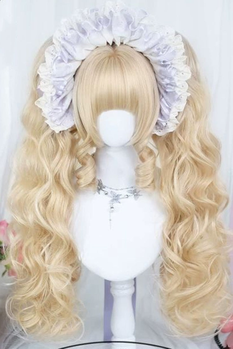 Bleached Walnut Brown Soft Curls Sweet Lolita Wig Set - Bleached-Walnut-Brown - 1