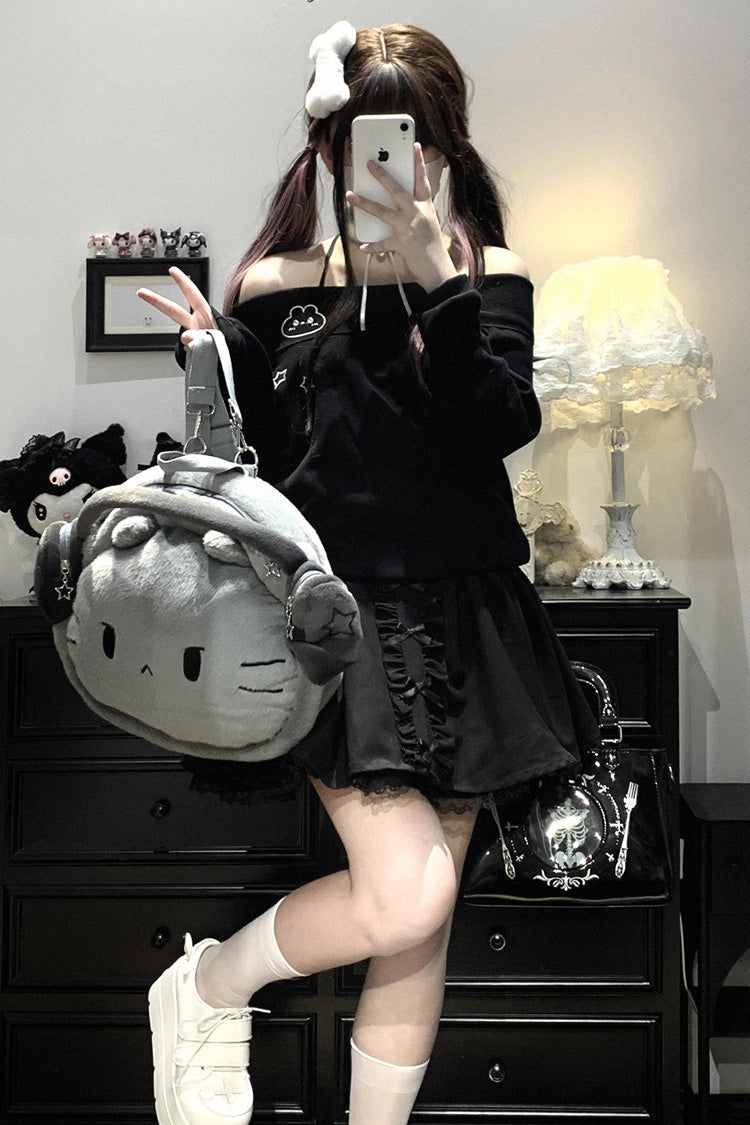 [Dolls Only] Ruffle Bowknot Lace Lace-Up Sweet Jirai Kei Strap Dress 4 Colors - Product - 10