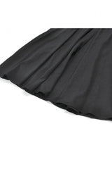 Black Women's Gothic High Waisted Embroidered Gathered Maxi Skirt - Product - 15