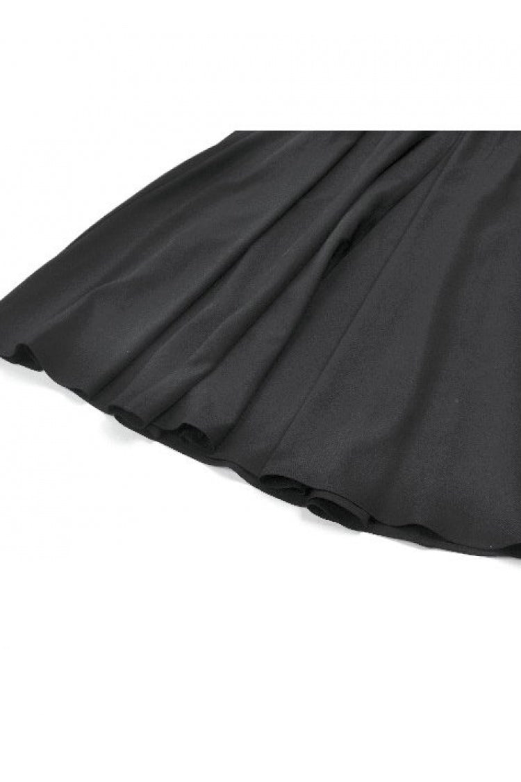 Black Women's Gothic High Waisted Embroidered Gathered Maxi Skirt - Product - 15