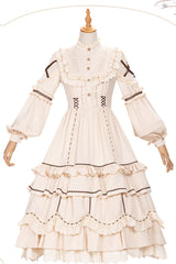 Ivory Long Sleeves Multi-layer Ruffle Shepherdess Sweet Princess Lolita Dress - Product - 3