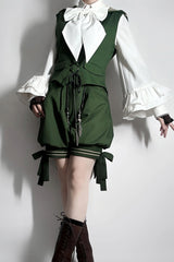 Green [Rabbit Feather] Sweet Prince Handsome Ouji Lolita Shorts - Product - 4