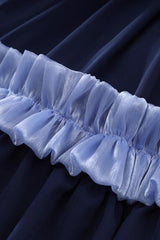 Blue/White Identity V Gardener Cosplay Half Sleeves Ruffle Bowknot Lace Sweet Lolita Skirt Set - Product - 4