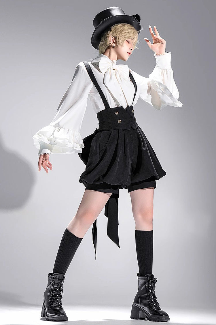White Long Sleeves Vintage Elegant Prince Ouji Fashion Lolita Blouse - Product - 7