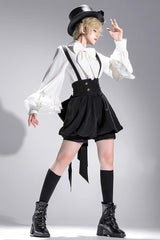 White Long Sleeves Vintage Elegant Prince Ouji Fashion Lolita Blouse - Product - 7