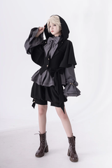 Gray Retro Cute Cool Ouji Fashion Lolita Blouse - Product - 6