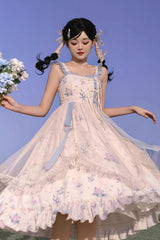 Multi-Color Chinese Style Elegant Flower Wall Print Sweet Lolita Dress - Product - 9