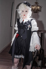 Black [Night Rose] Sleeveless Ouji Prince Handsome Lolita Vest - Black - 1