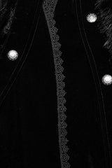 Black Stand Collar Ruffle Irregular Plush Stitching Mens Gothic Gorgeous Cloak - Product - 9