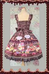 [Cream Meow] Sleeveless Print Bowknot Lace Sweet Lolita Jsk Dress 3 Colors - Product - 11