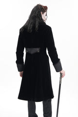 Black Long Sleeves Button Floral Embroidery Men's Gothic Jacket - Product - 8
