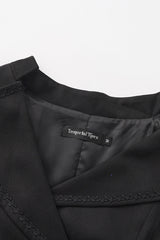 Black [Immortal Silent Agent] Sleeveless Ruffle Ouji Fashion Vintage Elegant Prince Lolita Long Coat - Product - 2