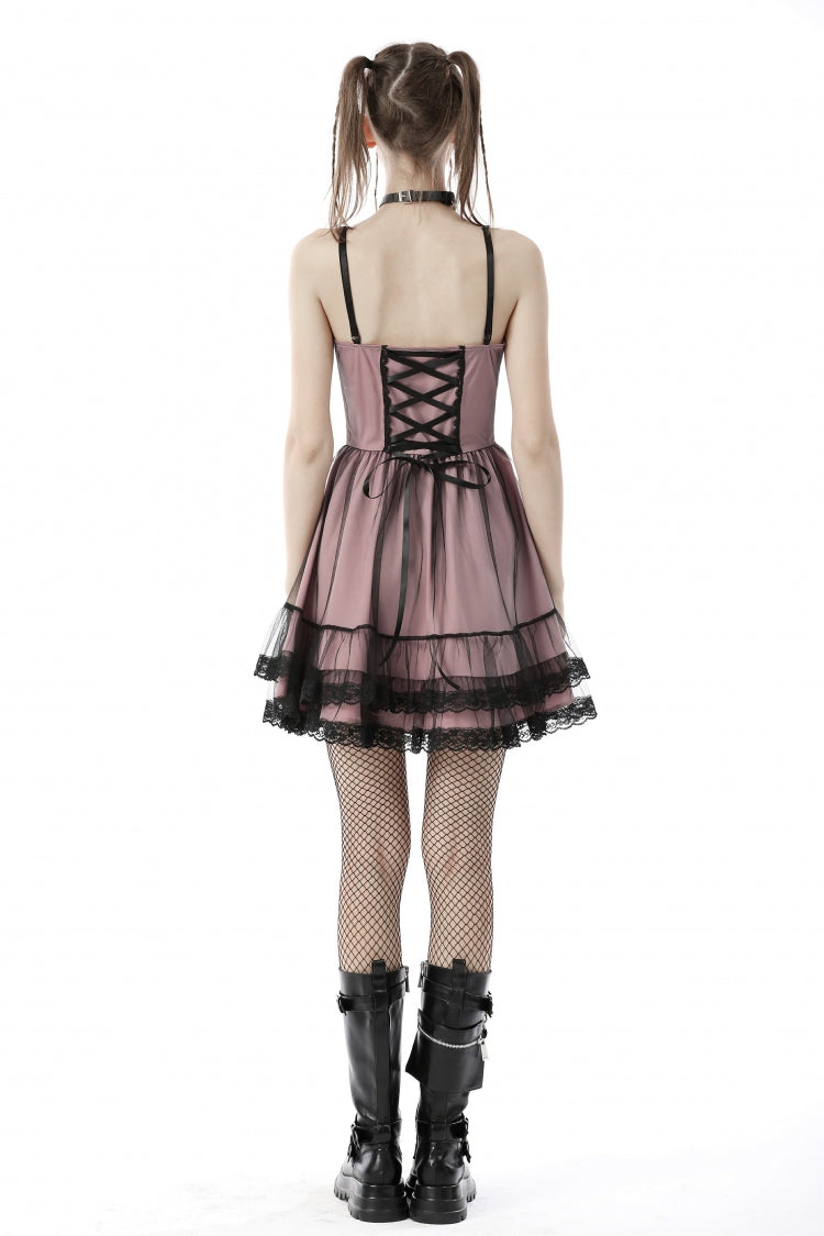 Pink Sleeveless Multi-Layered Lace Women's Lolita Slip Dress Graduation Dress - Product - 4