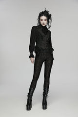 Black V Collar Sleeveless Cut-Out Lace Slim Women's Gothic Cool Vest - Product - 5