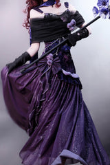 Purple [Madame Butterfly] Ruffle Bowknot Lace Sweet Elegant Gorgeous Lolita Jsk Dress - Product - 2