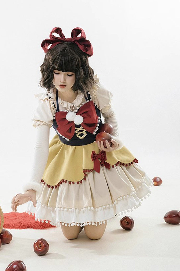 Confession Function Multi-layer Ruffle Bowknot Color Matching Autumn Winter Sweet Lolita Jsk Dress - Product - 6