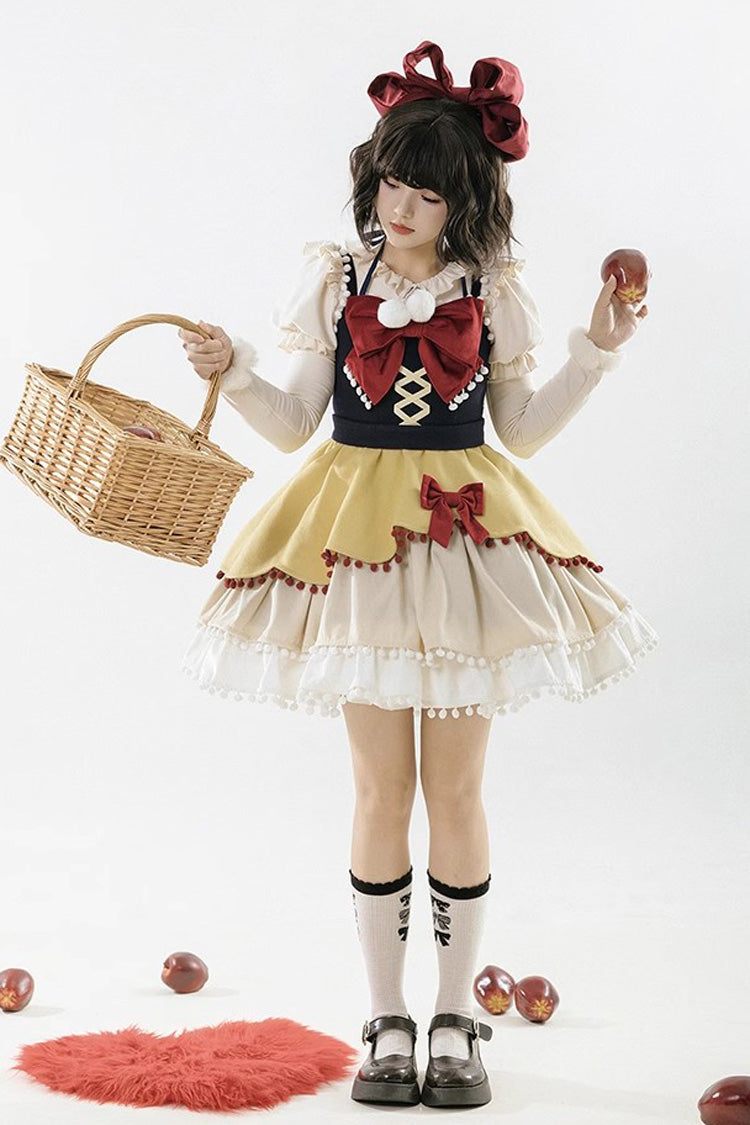 Confession Function Multi-layer Ruffle Bowknot Color Matching Autumn Winter Sweet Lolita Jsk Dress - Product - 2