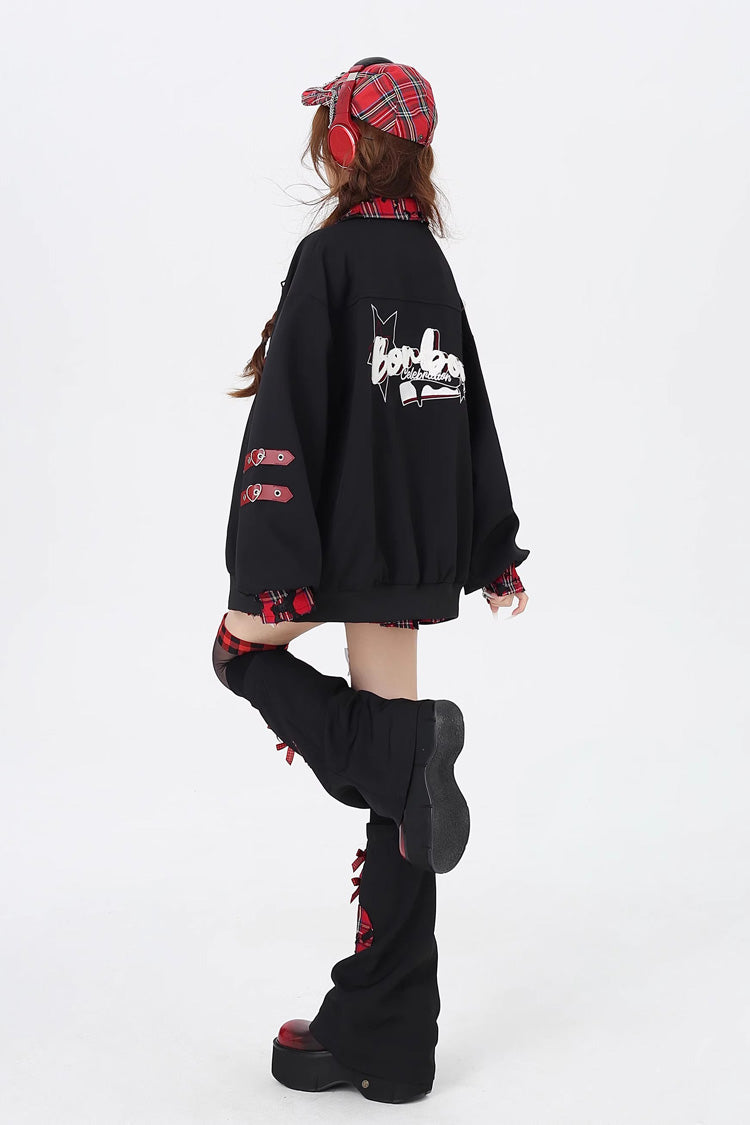 Long Sleeves Embroidery Stitching Gothic Japanese Jirai Kei Coat 2 Colors - Product - 4