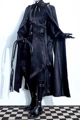 Black [Night Sentinel] Long Sleeves Ouji Gothic Lolita Long Trench Coat - Product - 2