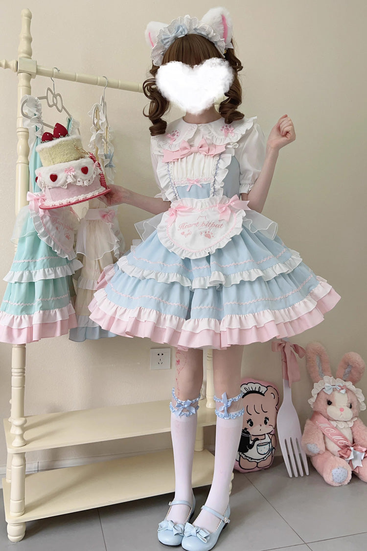 Cat Ear Story Multi-layer Ruffle Bowknot Sweet Lolita Jsk Dress 4 Colors - Product - 8