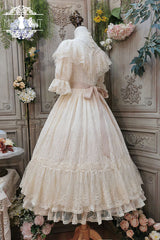 Elegant Vintage Rose Print Multi-Layer Ruffled Sweet Lolita OP Dress - Product - 20
