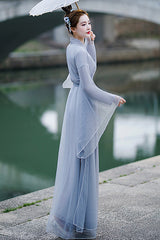 Grey Chinese Ancient Style Party Sweet Hanfu Dress - Product - 5