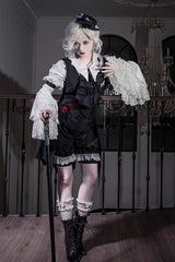 Black [Night Rose] Sleeveless Ouji Prince Handsome Lolita Vest - Product - 4