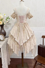 Yellow Sleeveless High Waisted Print Irregular Sweet Lolita Jsk Dress - Product - 6