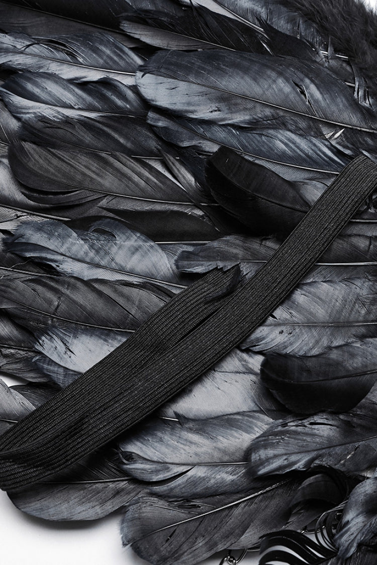 Artificial Leather Stitching Women's Steampunk Feather Wing Harness 2 Colors - Product - 8