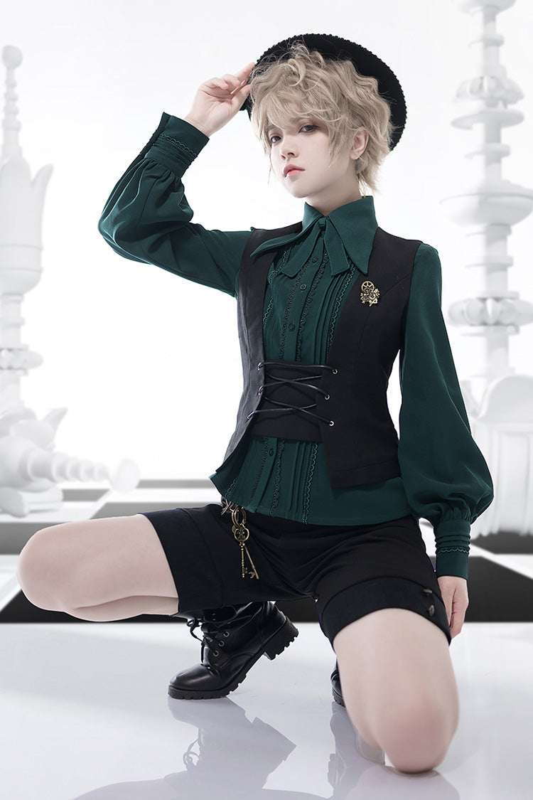 Black Gothic Vintage Elegant Ouji Fashion Lolita Vest - Product - 4