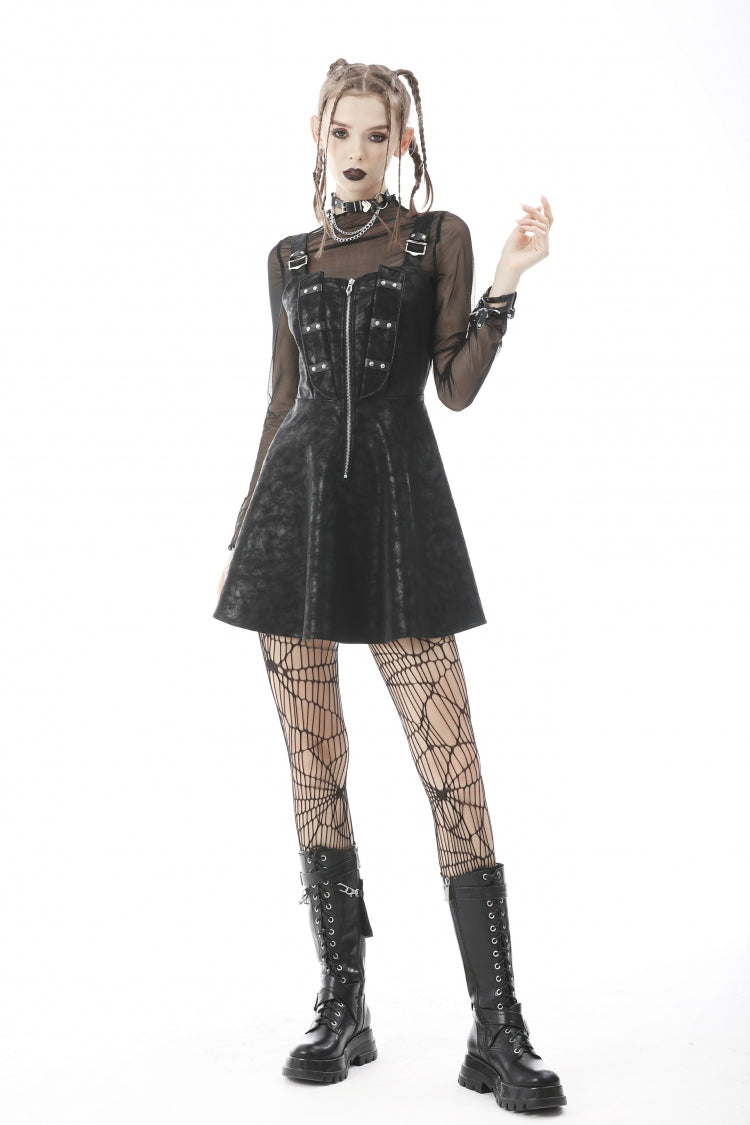 Black Long Sleeves Irregular Sheer Mesh Women's Daily Gothic Top - Product - 7