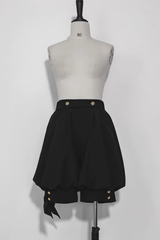 Black Retro Cute Cool Ouji Fashion Lolita Shorts - Black - 1