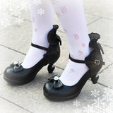Bowknot Strappy Ruffle PU Sweet Lolita Shoes 5 Colors - Product - 14