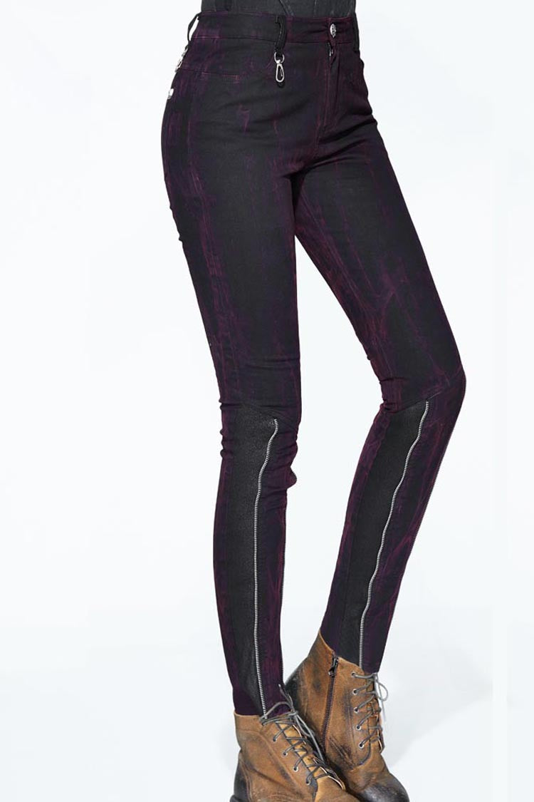 Black Distressed Right Side Detachable Bag Women's Punk Pants - Product - 7