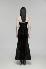 Black Cut-Out Embroidered Lace Slim Fishbone Women's Gothic Elegant Gorgeous Skirt - Product - 2