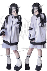 Handsome Long Sleeves Print Jirai Kei Coat 3 Colors - Product - 3