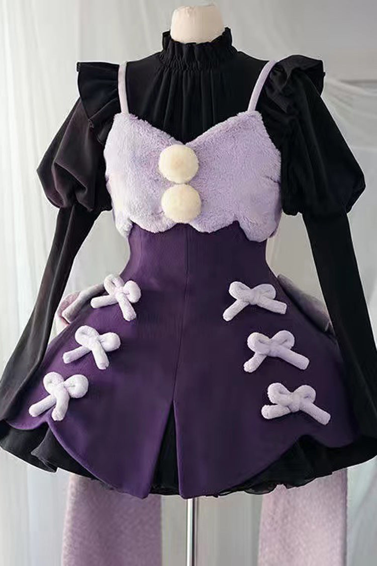 Stand Up Collar Long Sleeves High Waisted Thickened With Vest Sweet (Dress Only) detail view 8